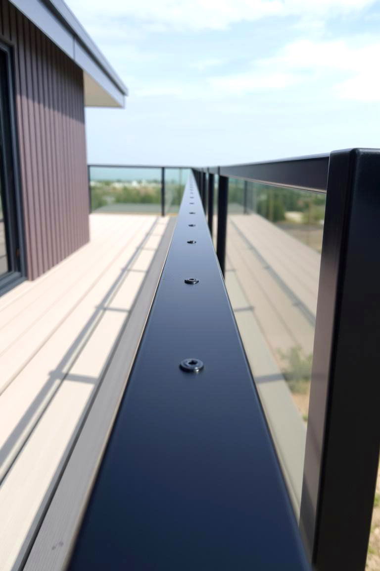 Discreet Black Railing with Hidden Fasteners for a Clean Look - 24 black deck railing ideas