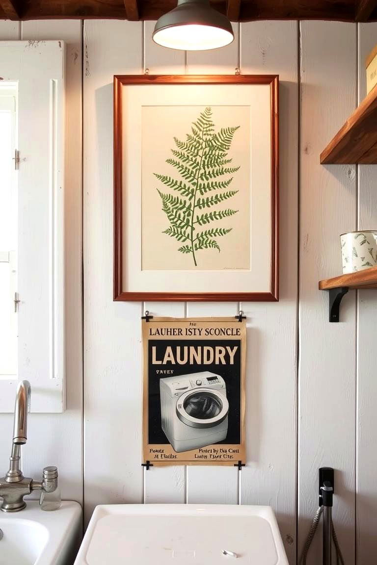 Display Artwork with Rustic Themes - 24 Rustic Laundry Room Ideas