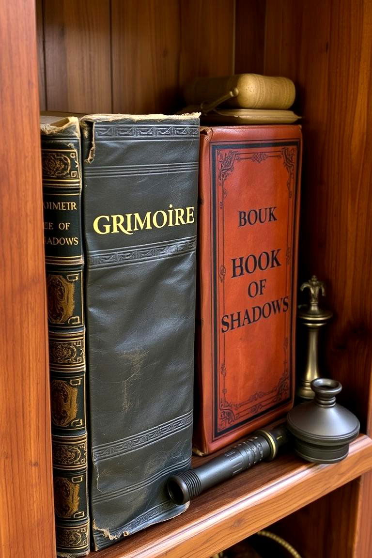 Display Books of Shadows or Grimoires - 24 Witchy Living Room Ideas