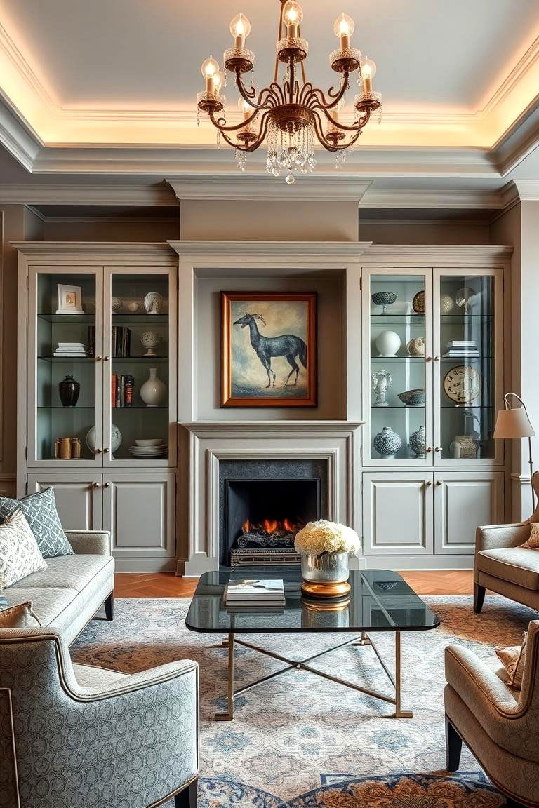Display Cabinets with Glass Doors - 24 Living Room Storage Ideas