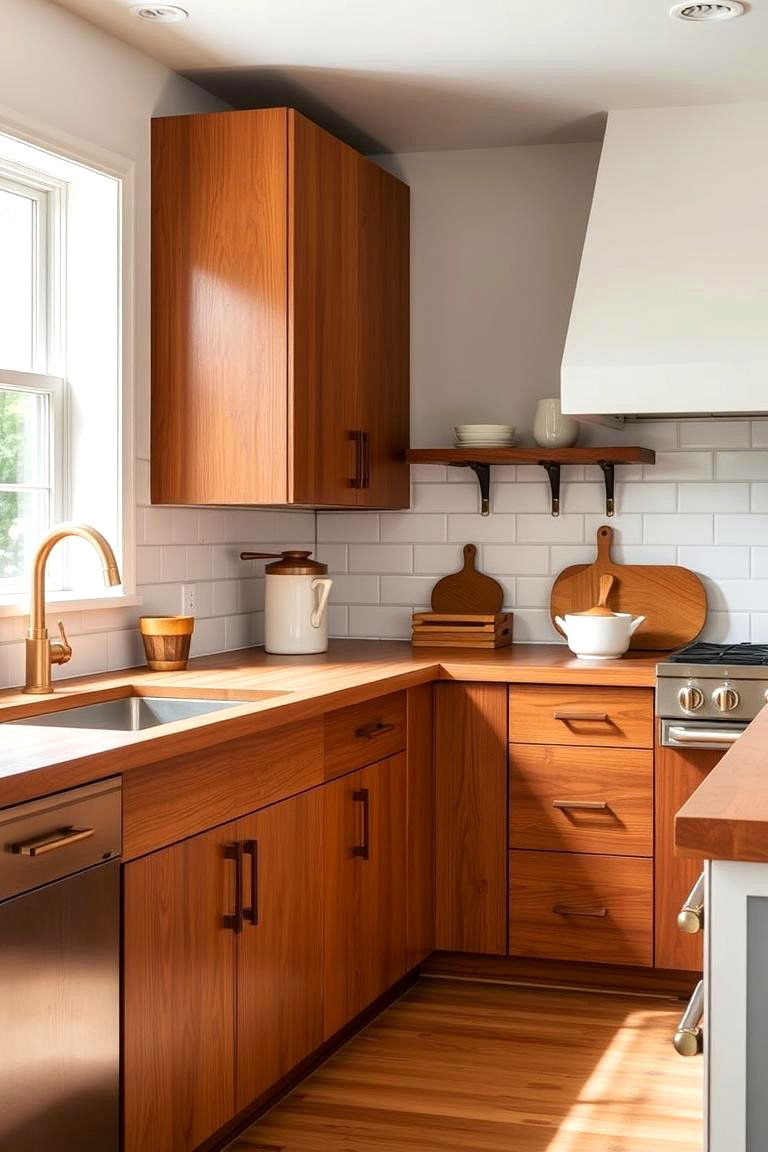 Display Colorful Dishware - 24 Mid-century Modern Kitchen Ideas