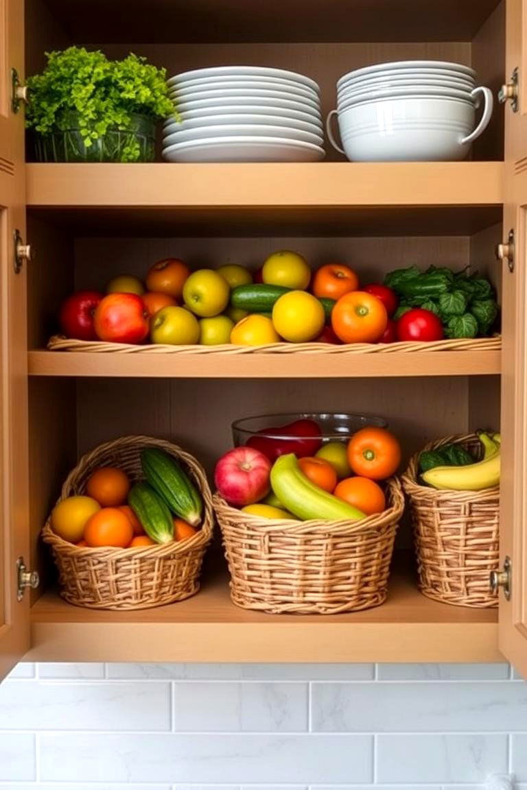 Display Fresh Produce in Attractive Baskets - 24 Open Pantry Ideas
