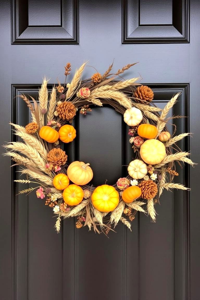 Display Harvest Wreaths - 24 Fall Porch Decor Ideas
