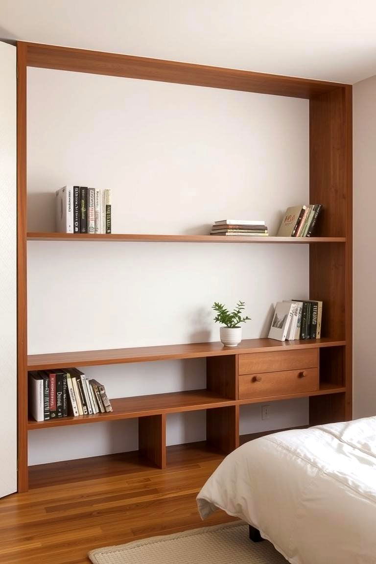 Display Select Items with Open Shelving - 24 Japanese Bedroom Design Ideas