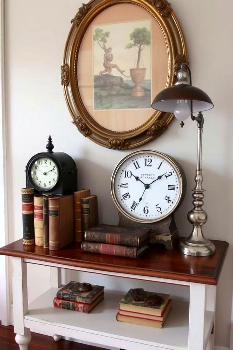 Display Vintage Finds for an Eclectic Charm - 24 Entry Table Decor Ideas