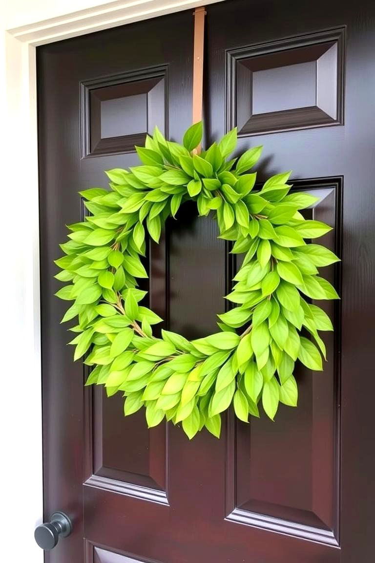 Display a Decorative Wreath for Charm - 24 Small Front Porch Ideas