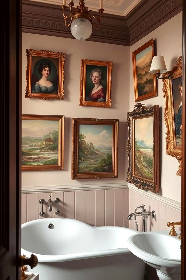 Displaying Vintage Artwork with Finesse - 24 Victorian Bathroom Ideas