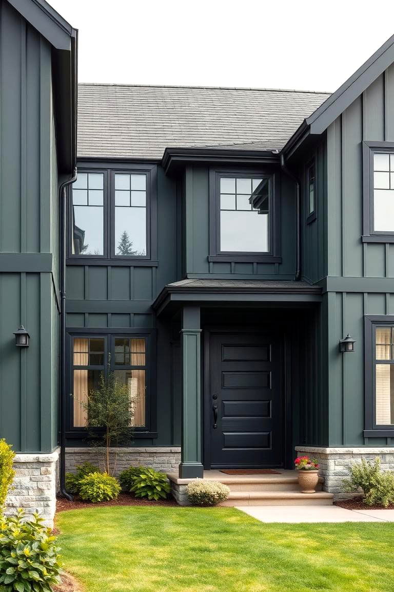 Distinctive Detailing Excellence - 24 Dark Olive Green House With Black Trim