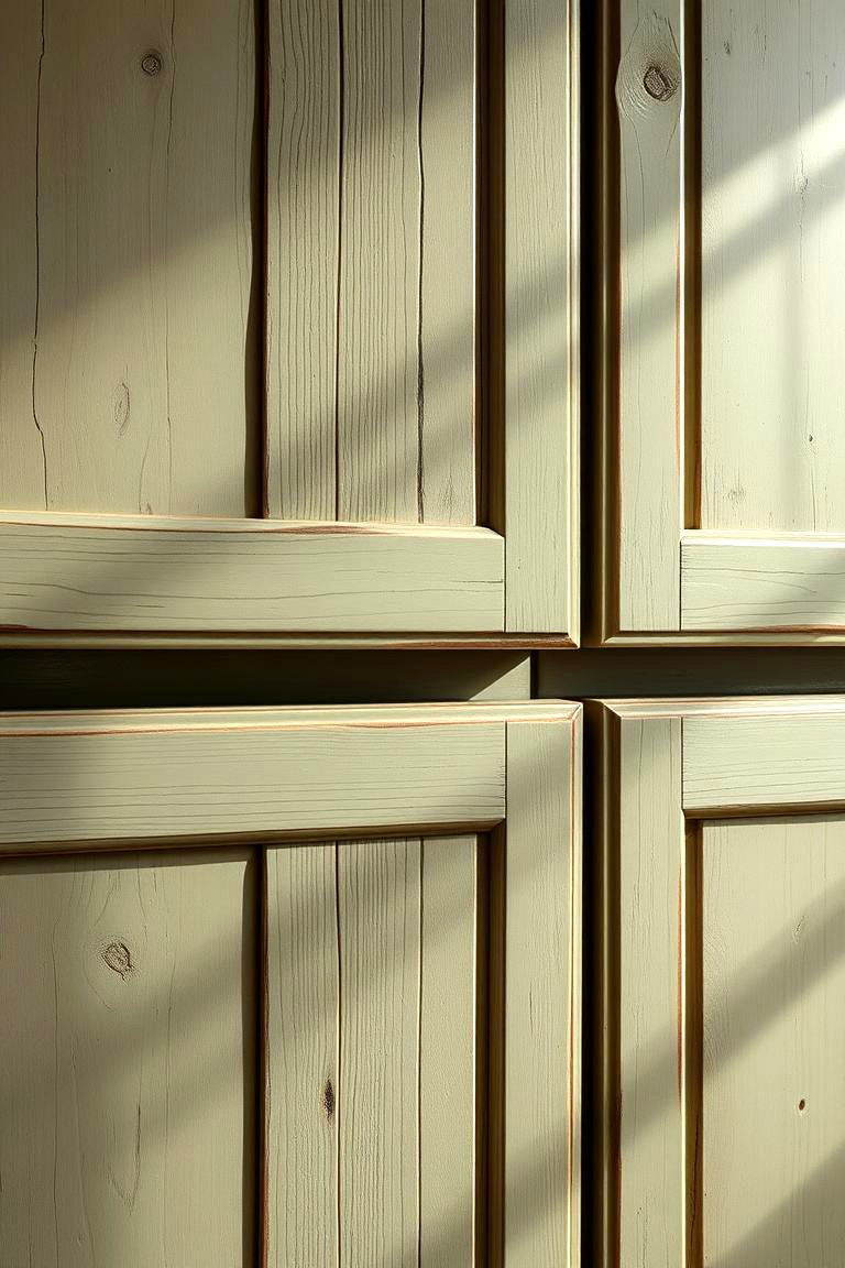 Distinctive Natural Patterns - 24 Rustic Sage Green Kitchen Cabinets