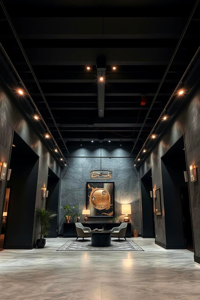 Distinctive Urban Charm - 24 Black Ceiling With Grey Walls