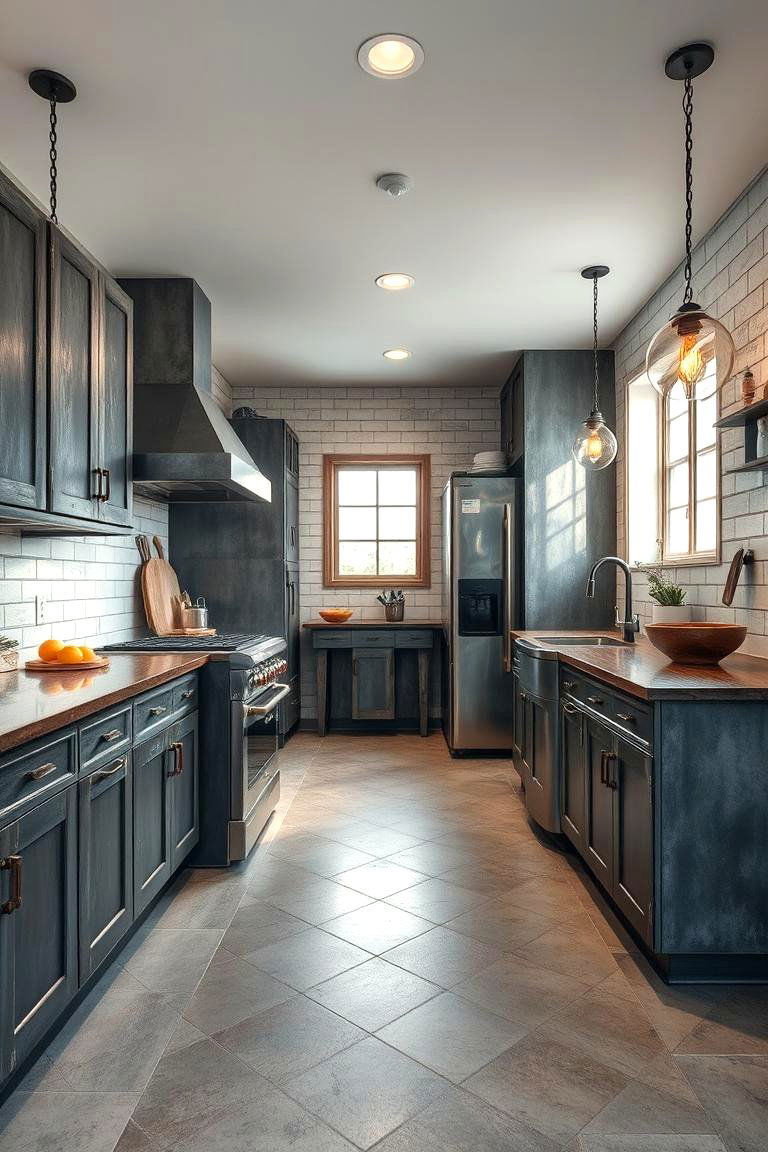 Distressed Finishes - 24 Industrial Kitchen Ideas