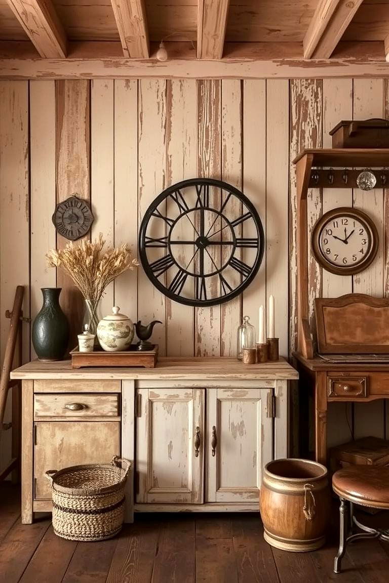 Distressed Finishes for Authenticity - 24 Boho Farmhouse Decor Ideas