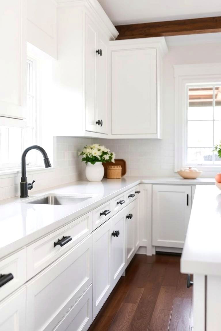Distressed Furniture Pieces - 24 White Farmhouse Kitchen Ideas