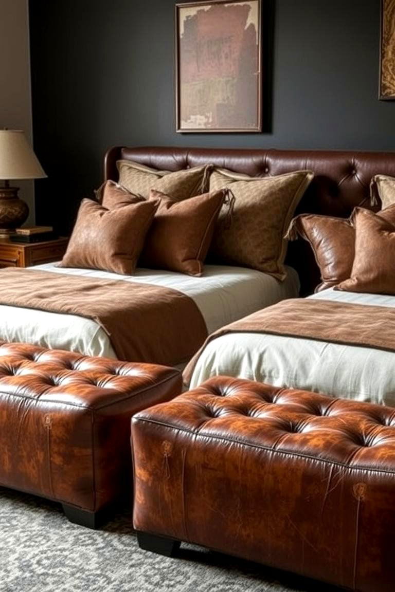 Distressed Leather Accents - 24 Rust Bedroom Ideas