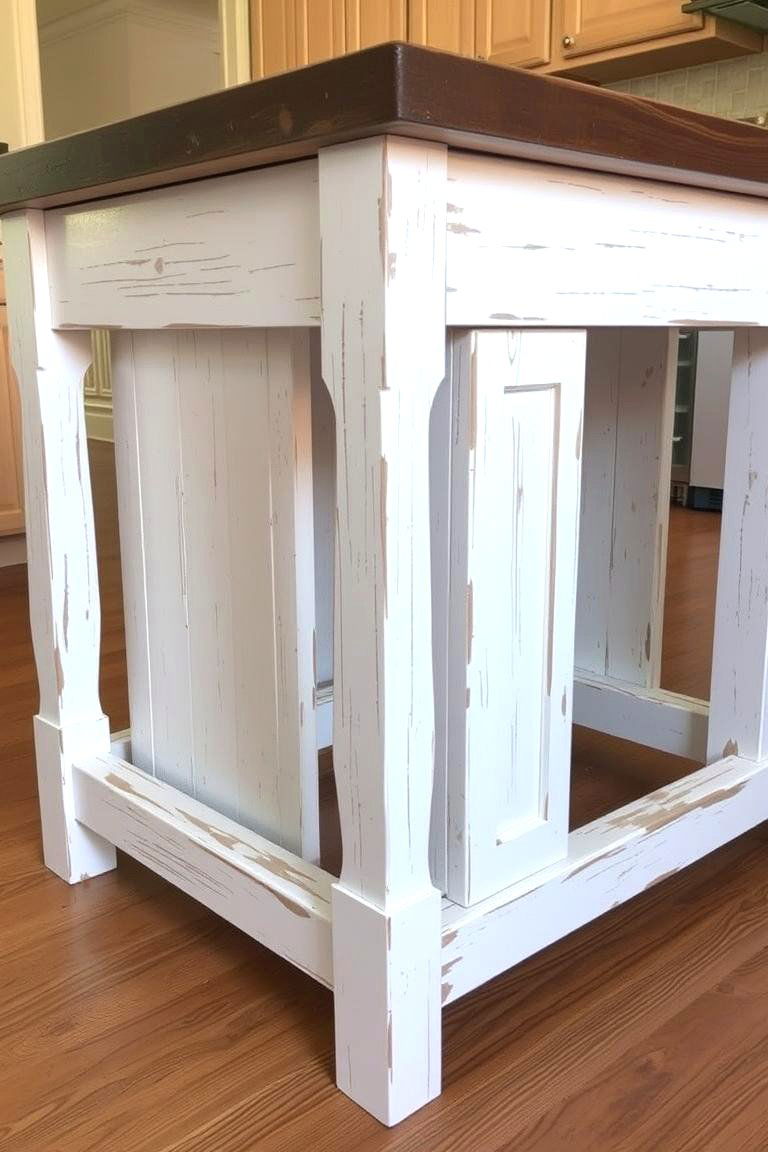Distressed Paint Finish - 24 Rustic Kitchen Island Ideas
