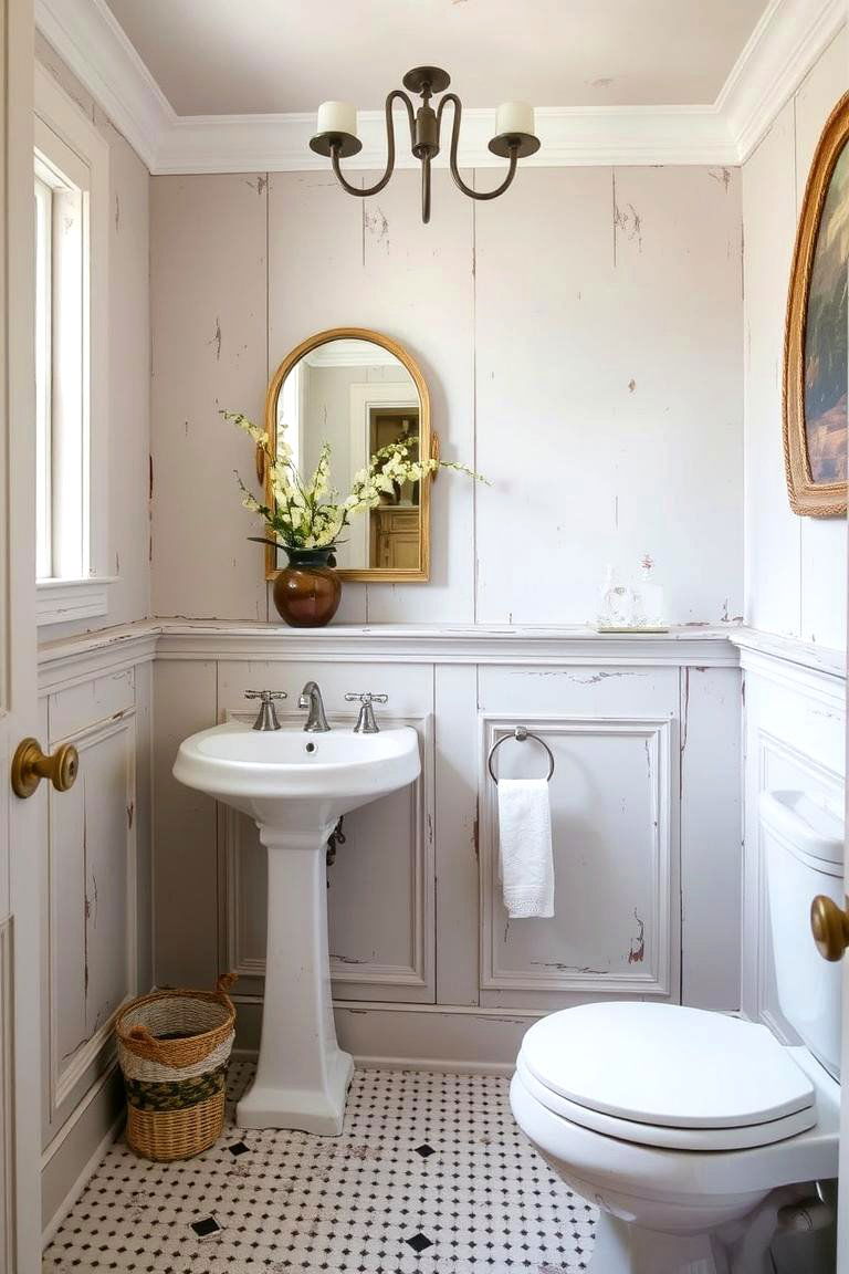 Distressed Painted Wainscoting - 24 Bathroom Wainscoting Ideas