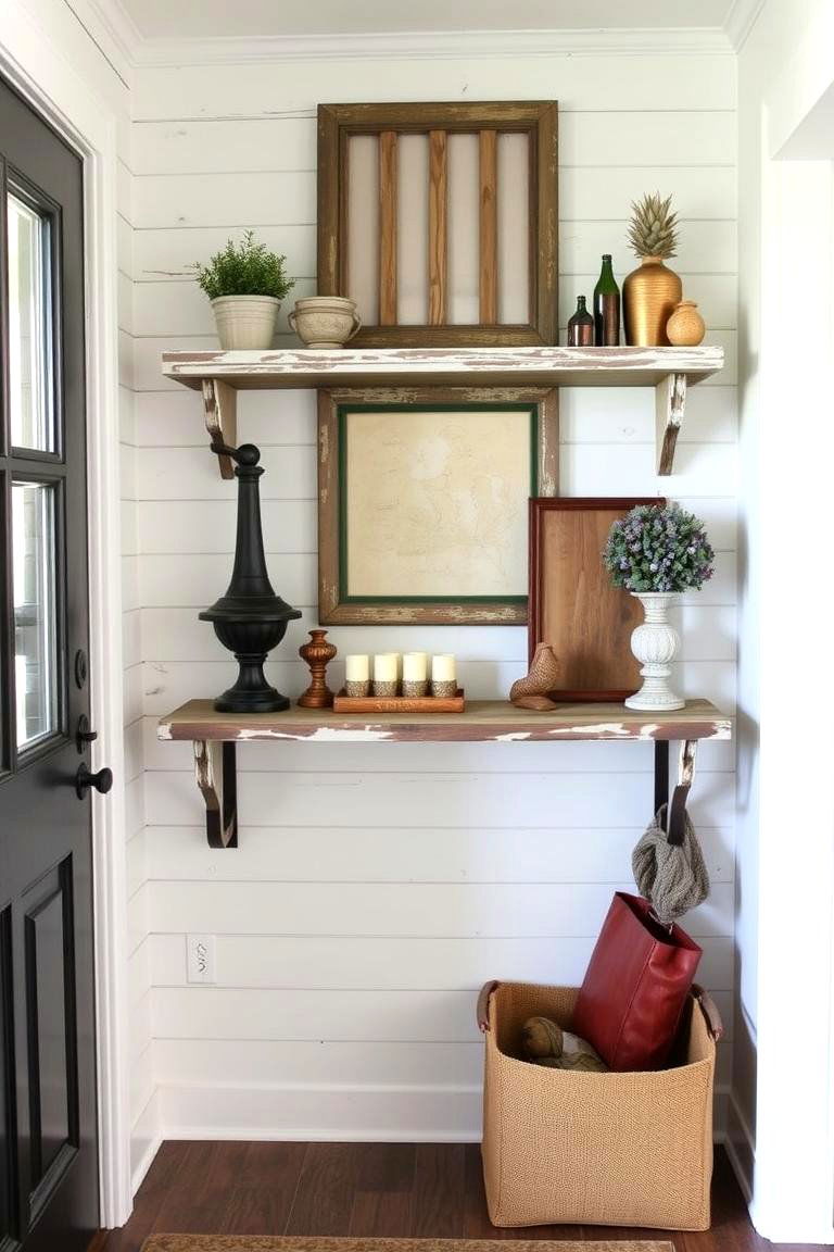 Distressed Shiplap for Vintage Charm - 24 Shiplap Wall Entryway Ideas