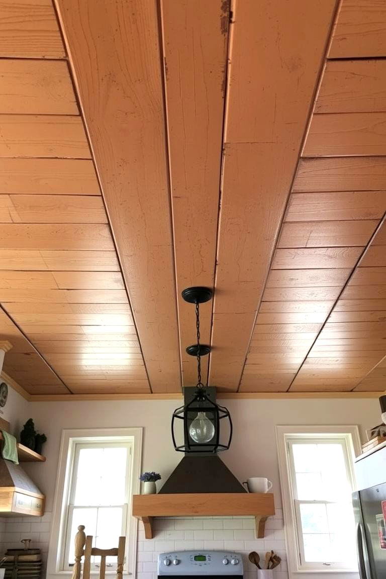 Distressed Wood Ceiling - 24 Wood Ceiling Kitchen Ideas