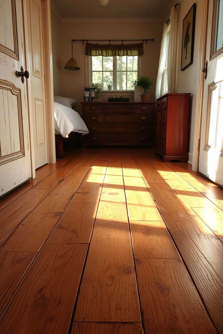 Distressed Wood Character - 24 Bedroom Flooring Ideas
