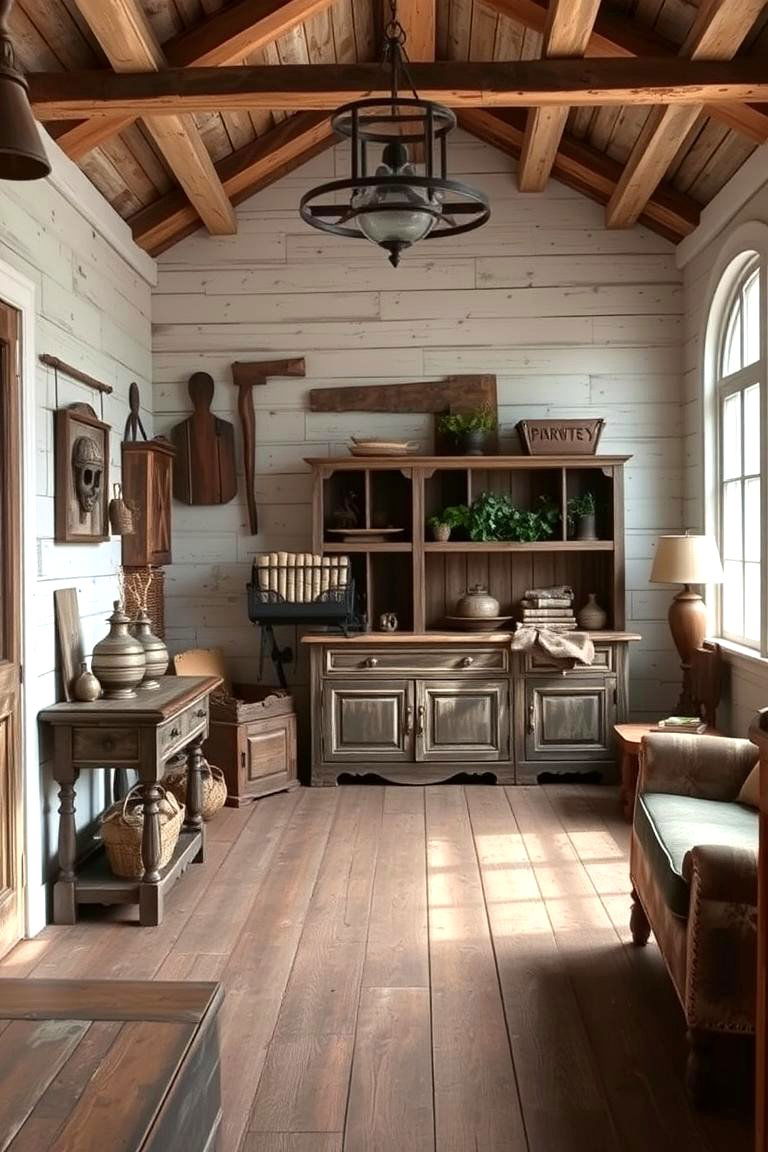 Distressed Wood Decor Elements - 24 Tuscan Living Room Ideas