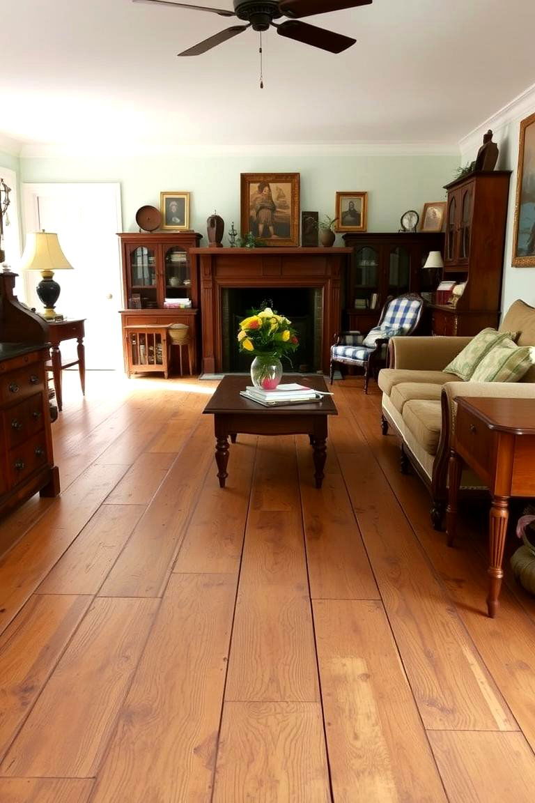Distressed Wood Finish - 24 Living Room Wood Floor Ideas