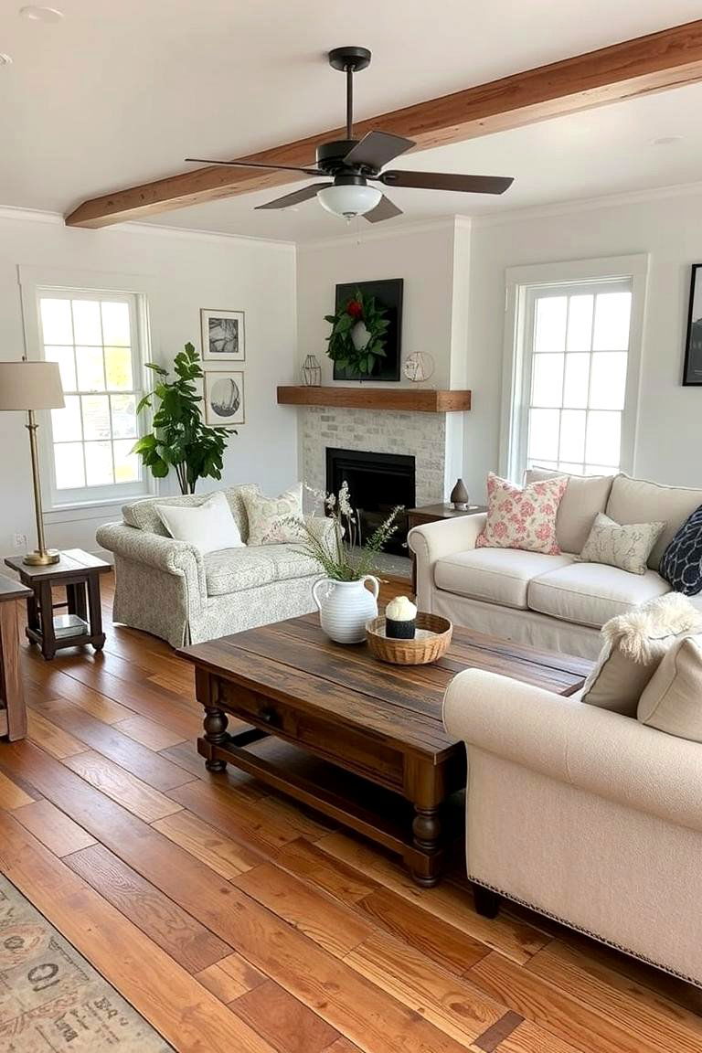 Distressed Wood Flooring - 24 Living Room Flooring Ideas