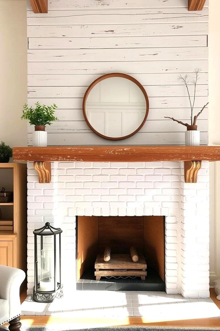 Distressed Wood Mantel - 24 Wood Mantel Ideas