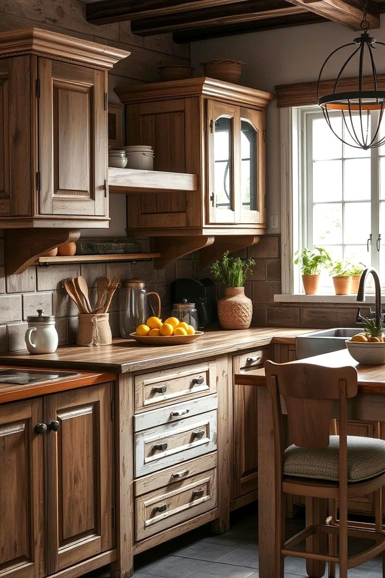 Distressed Wooden Furniture - 24 Vintage Kitchen Ideas
