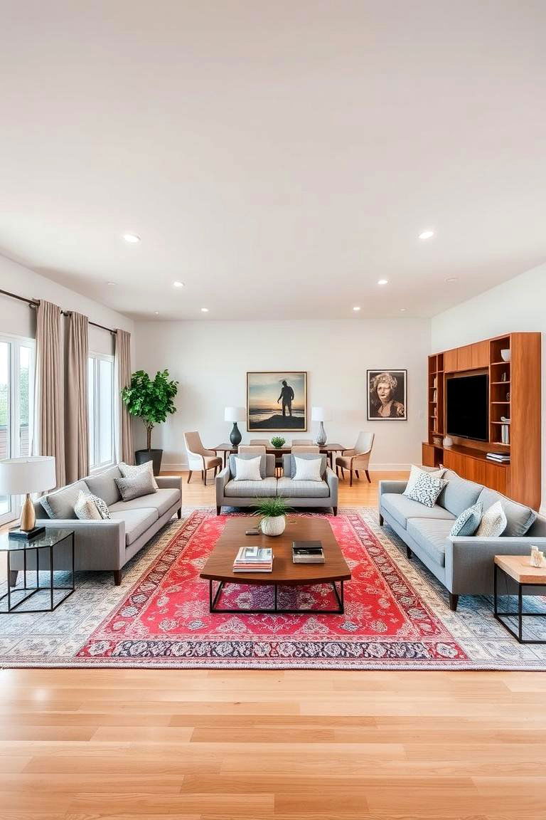 Divide and Conquer by Creating Distinct Zones - 24 Large Living Room Ideas