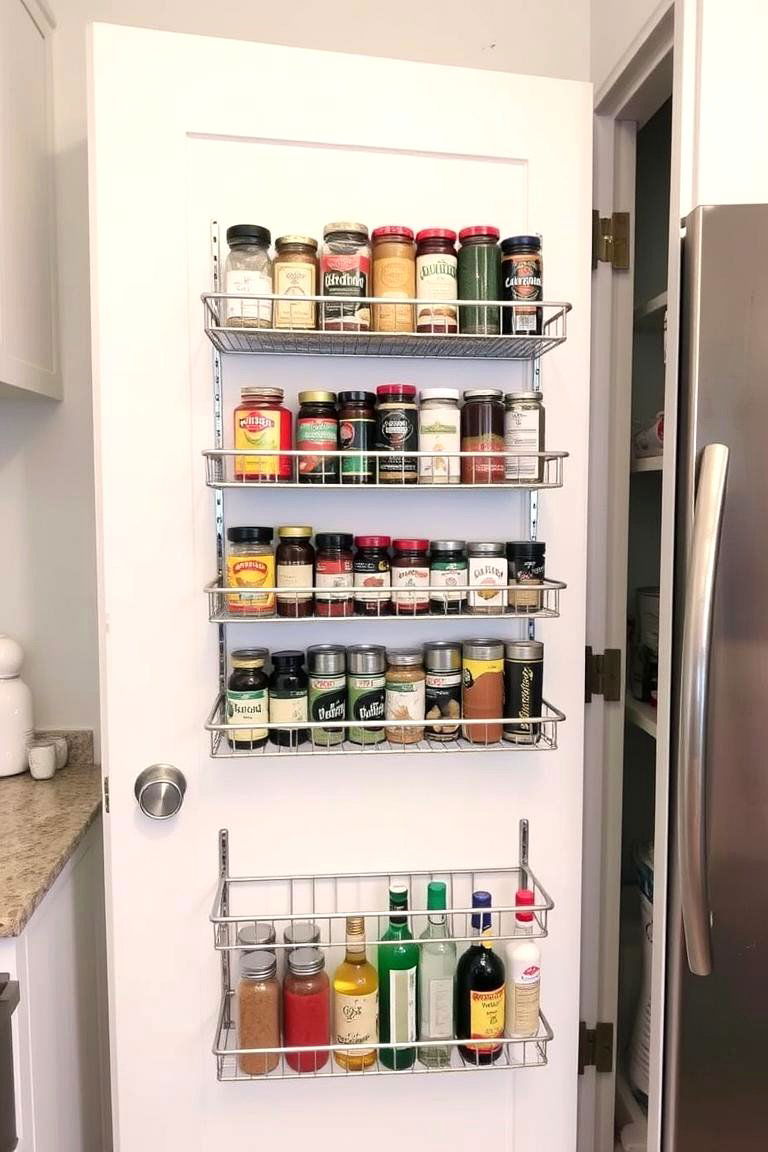 Door Mounted Racks for Extra Storage - 24 Pantry Shelving Ideas
