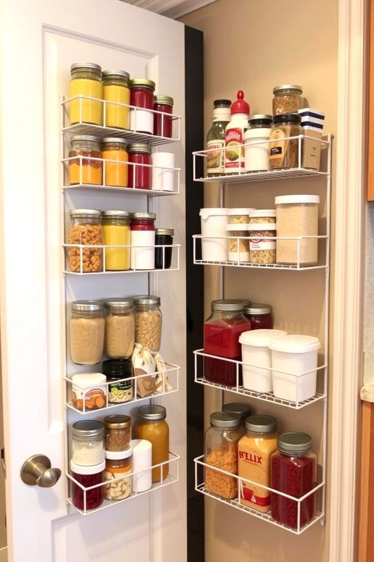 Door Mounted Storage Racks - 24 Kitchen Pantry Ideas