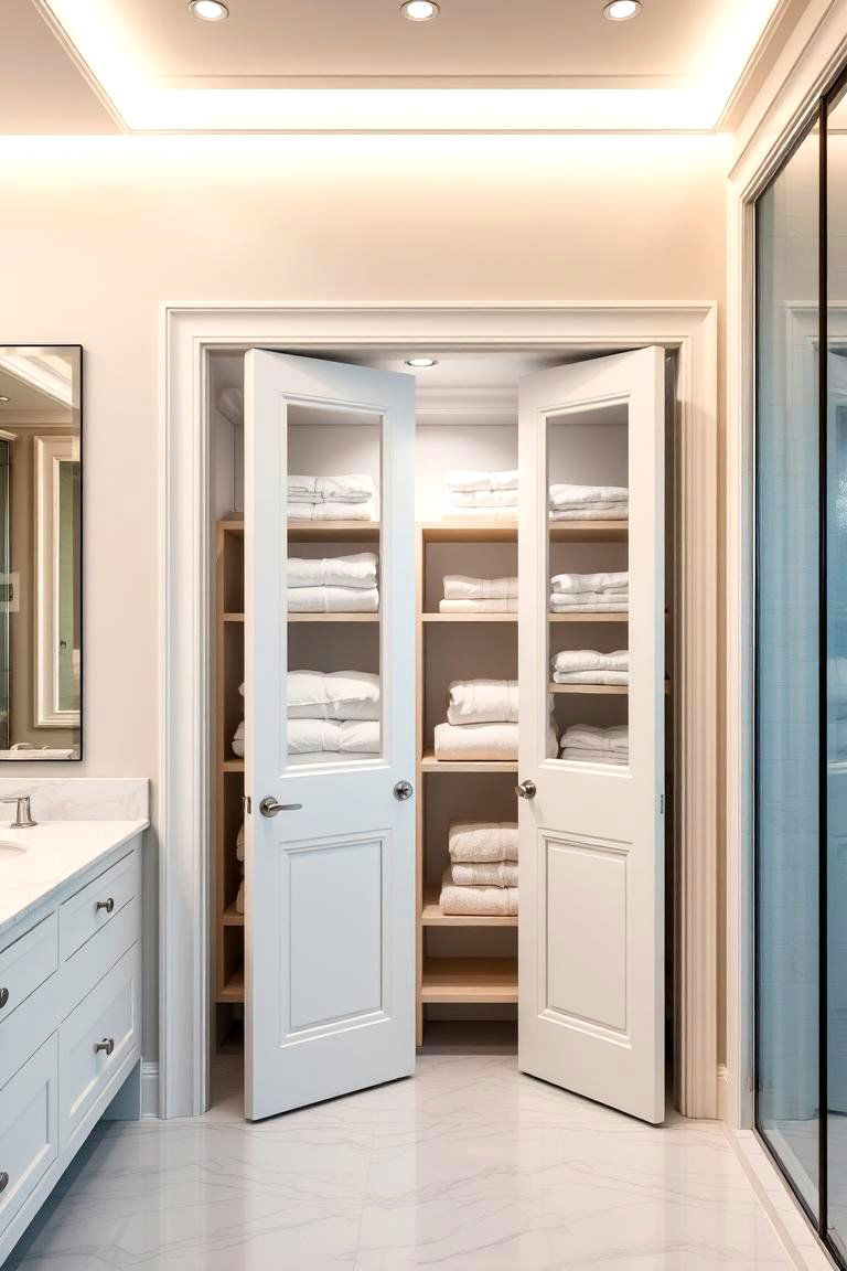 Double Door Closet for Larger Bathrooms - 24 Bathroom Closet Ideas