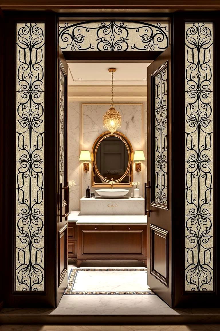 Double Doors for a Grand Entrance - 24 Bathroom Door Ideas