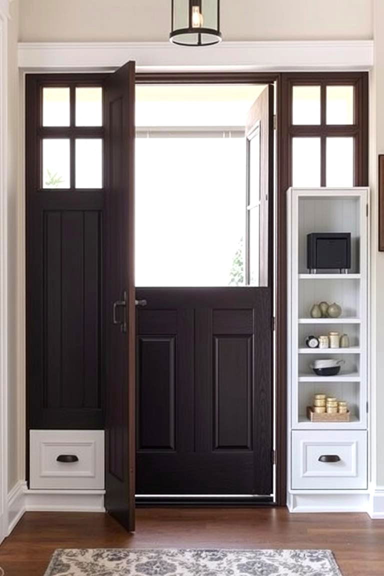 Double Doors with Integrated Mailbox Storage - 24 Double Front Door Ideas