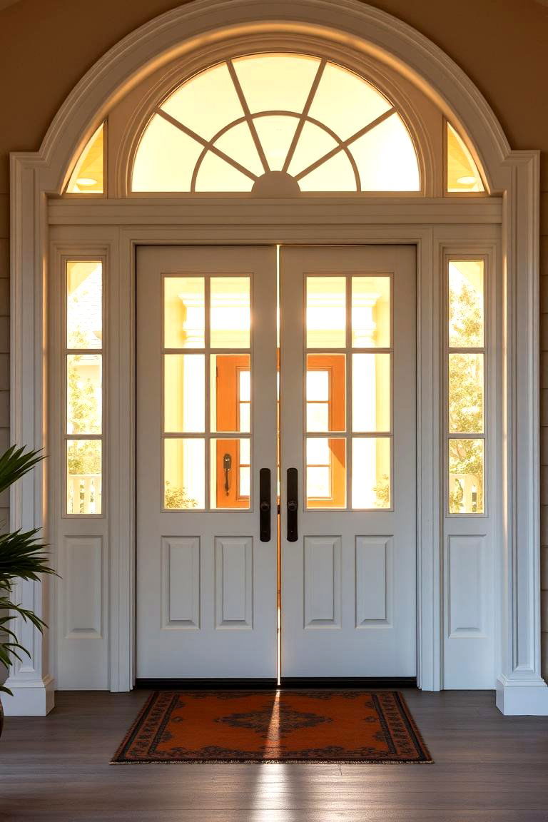 Double Doors with Sidelights - 24 Double Front Door Ideas