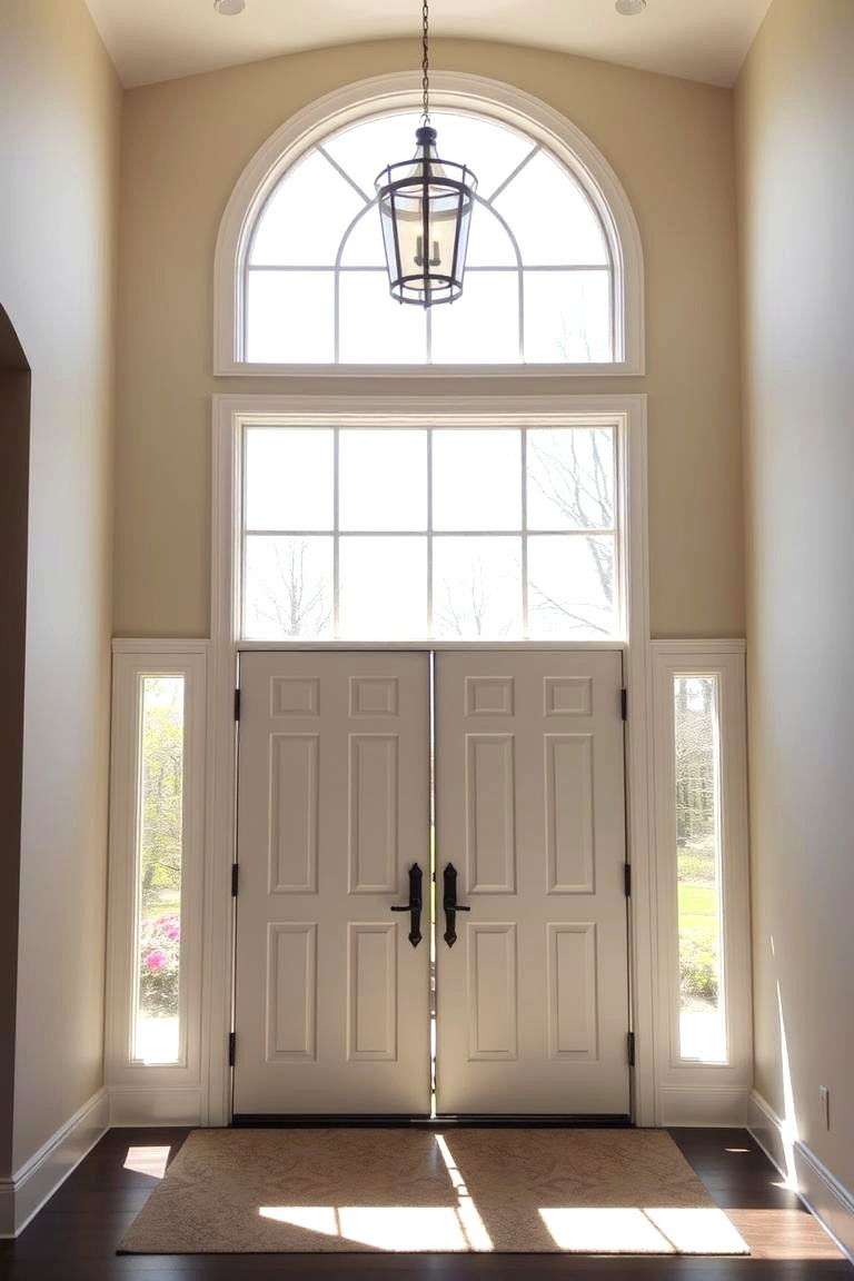 Double Doors with Transom Windows - 24 Double Front Door Ideas