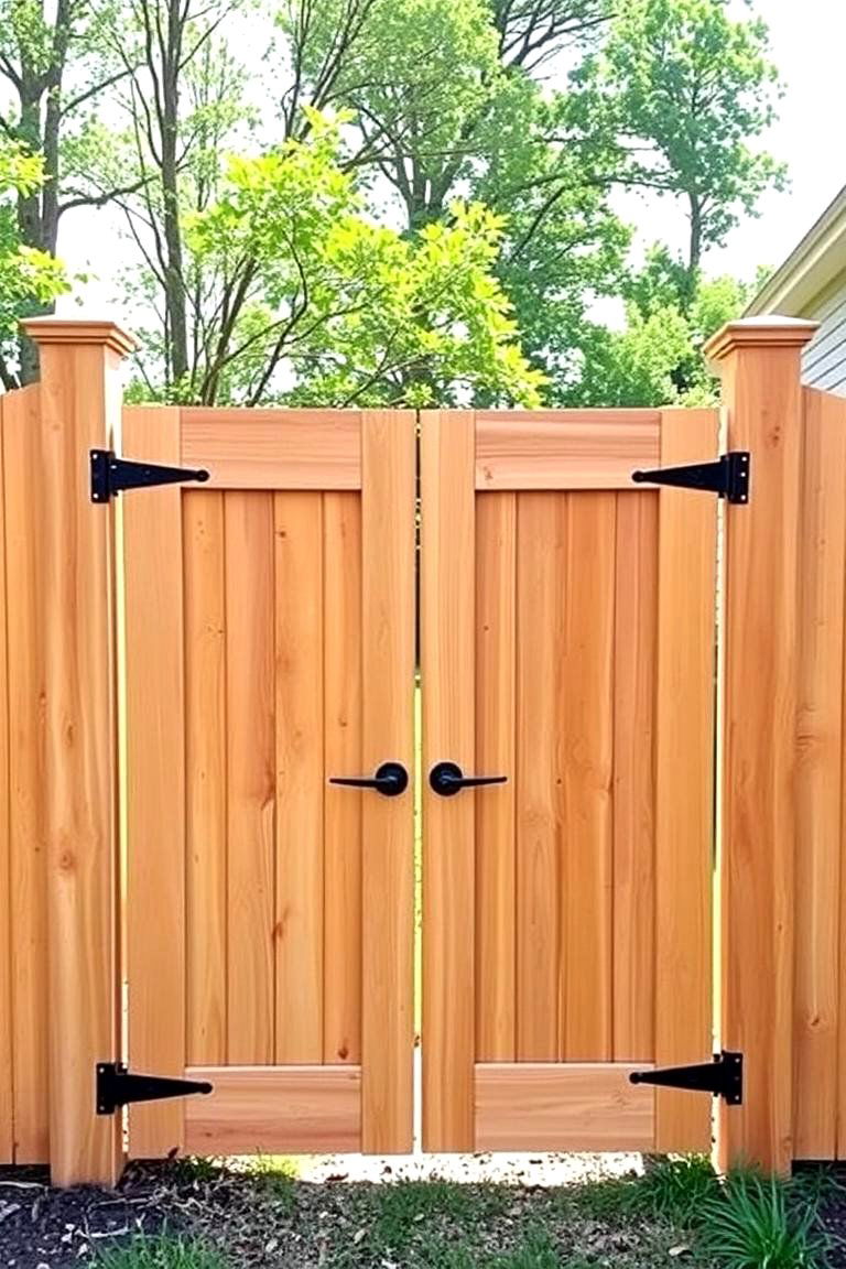 Double Gate Fence - 24 Wood Fence Ideas