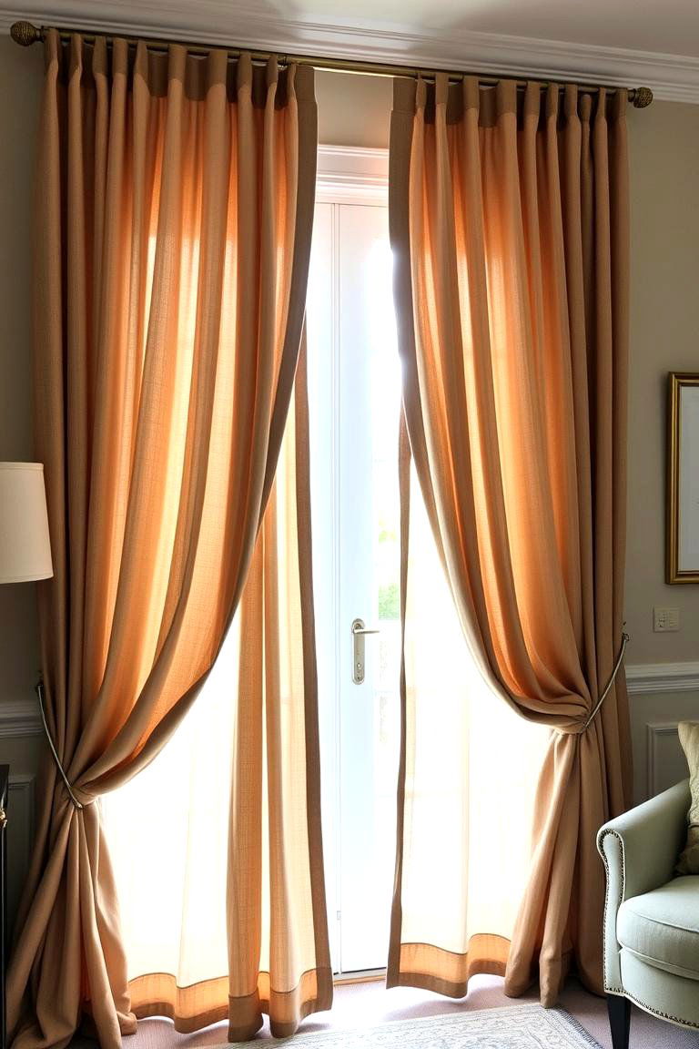 Double Layer Curtains for Flexibility - 24 French Door Curtain Ideas