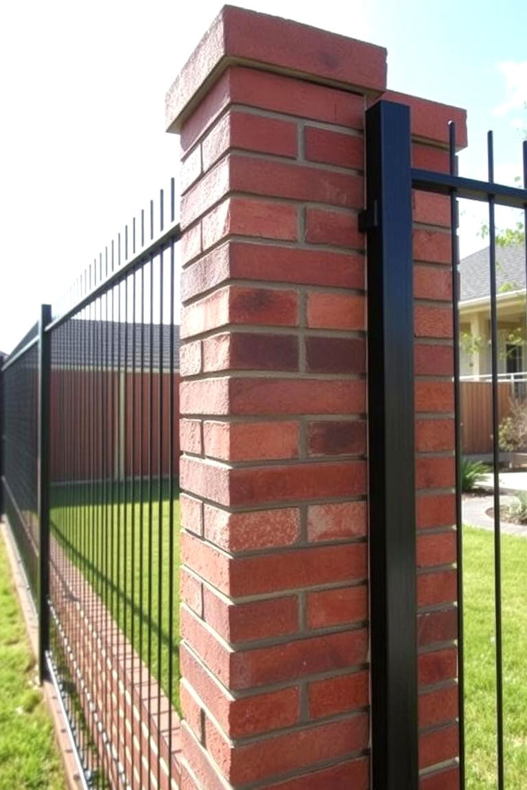 Double Layered Brick Fence - 24 Brick Fence Ideas