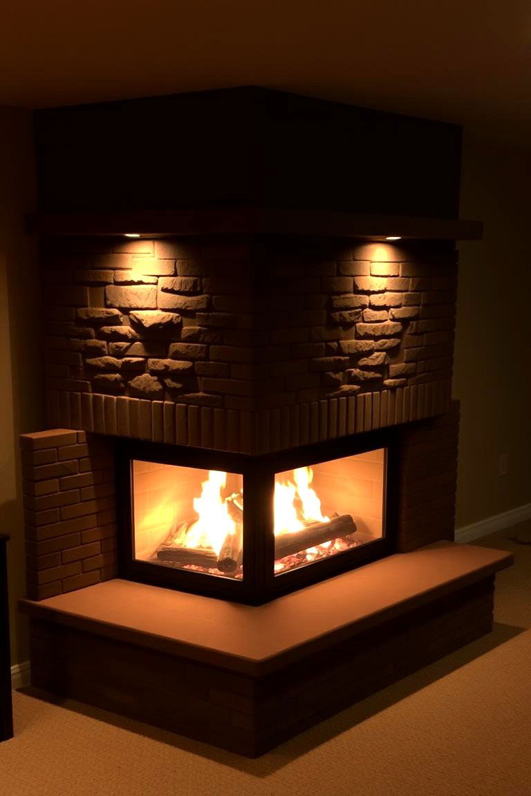Double Sided Fireplace - 24 Basement Fireplace Ideas