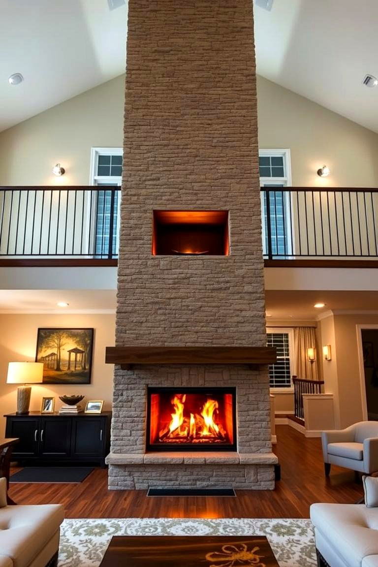 Double sided Viewing Experience - 24 Two-story Fireplace Ideas