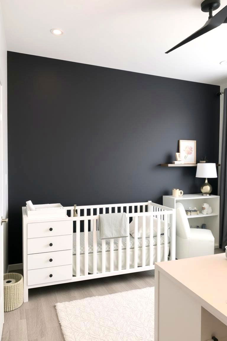 Dramatic Accent with Charcoal Gray - 24 Nursery Color Ideas