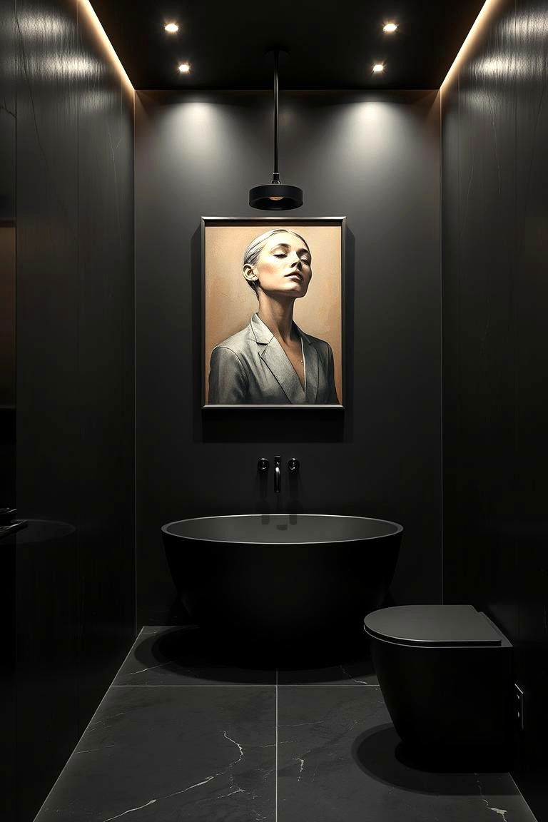 Dramatic Black Walls as a Bold Statement - 24 Dark Bathroom Ideas