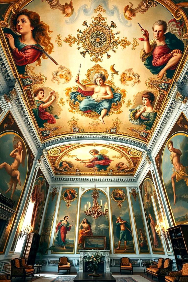 Dramatic Ceiling Frescoes - 24 Castle Living Room Ideas
