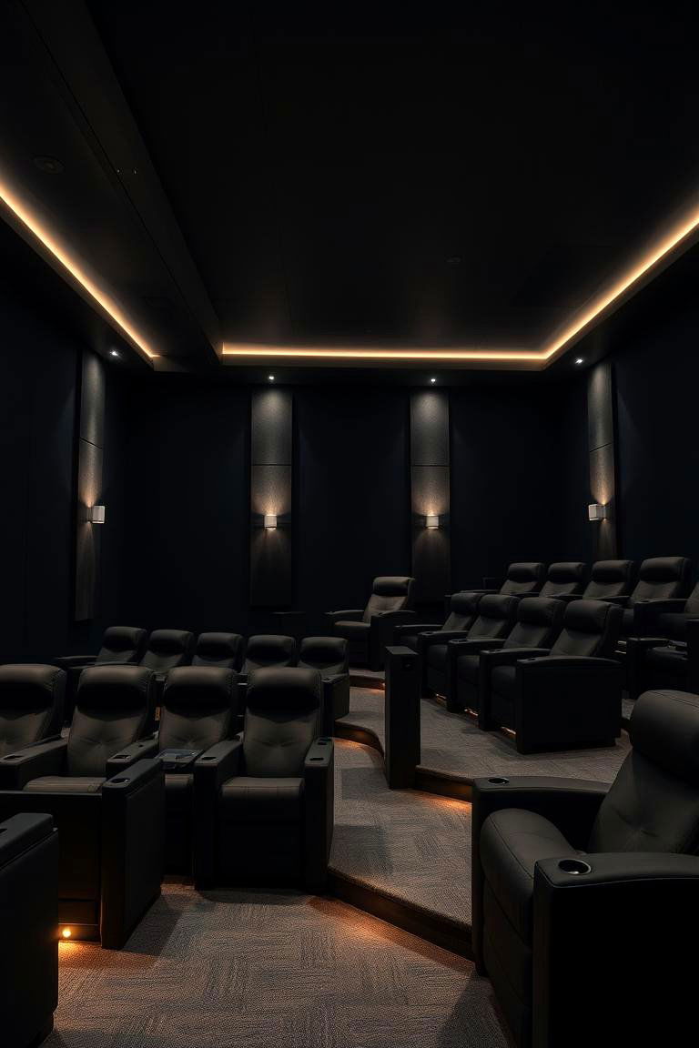 Dramatic Charcoal Black - 24 Home Theater Paint Colors