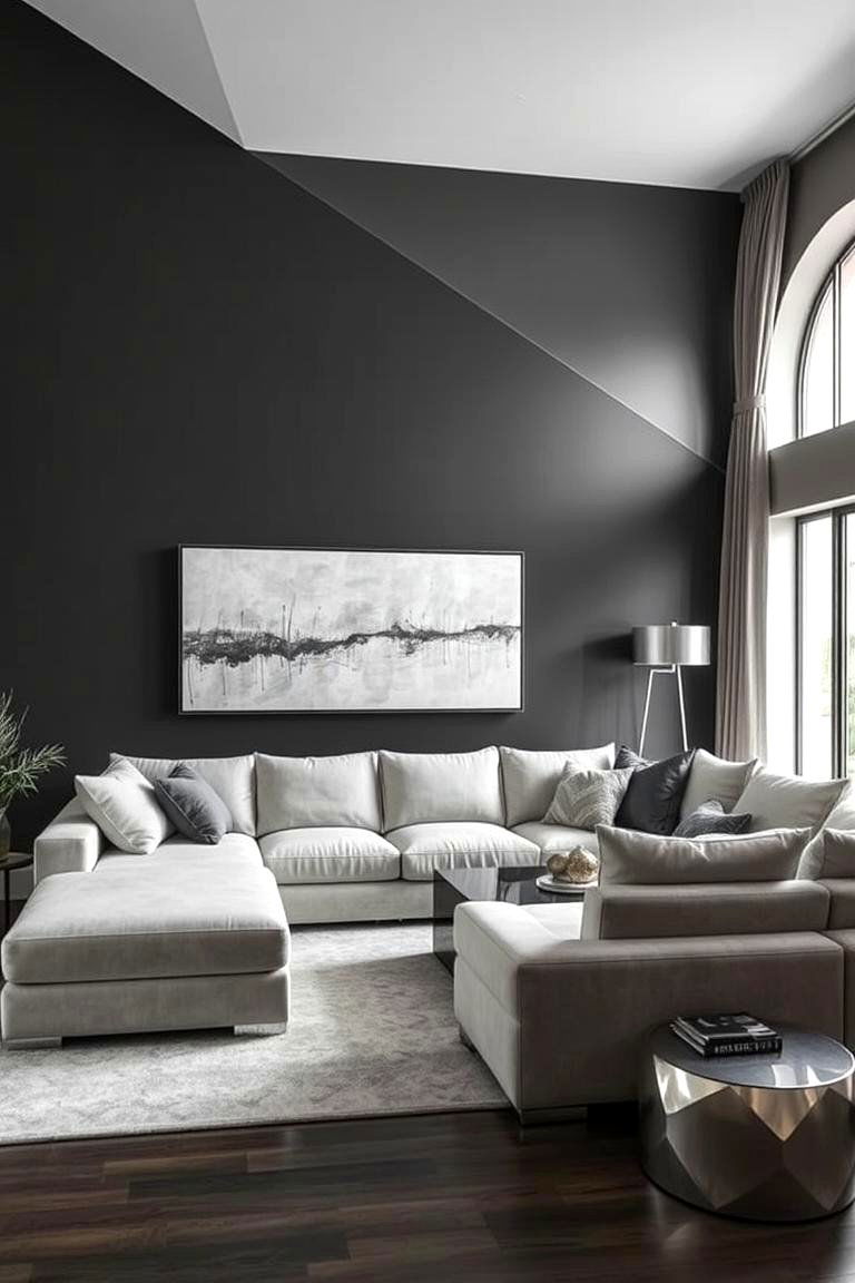 Dramatic Charcoal Gray - 24 Living Room Paint Colors