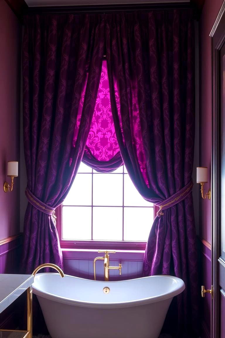 Dramatic Drapery - 24 Maximalist Bathroom Design Ideas