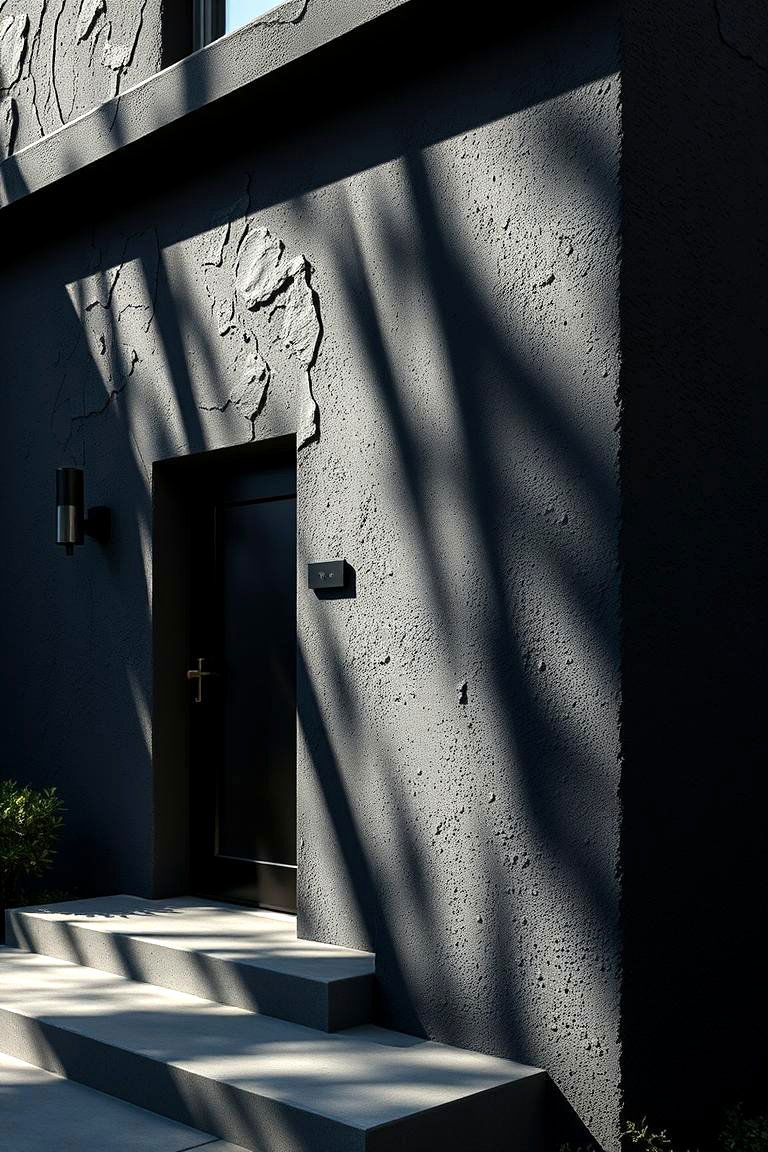 Dramatic Exteriors with Black Stucco - 24 Black Stucco House Ideas