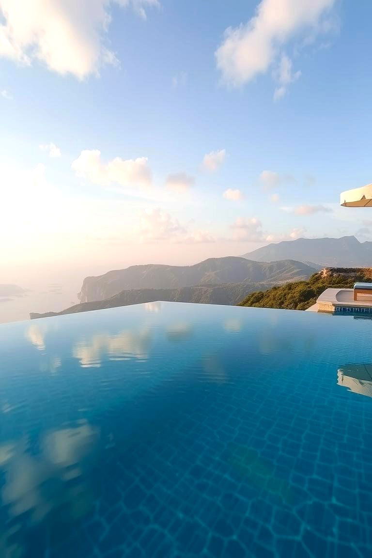 Dramatic Infinity Pool Edge - 24 Pool Landscaping Ideas