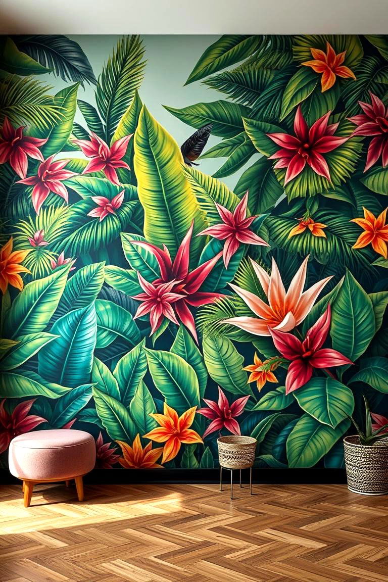 Dramatic Tropical Murals - 24 Bohemian Tropical Bohemian Decor